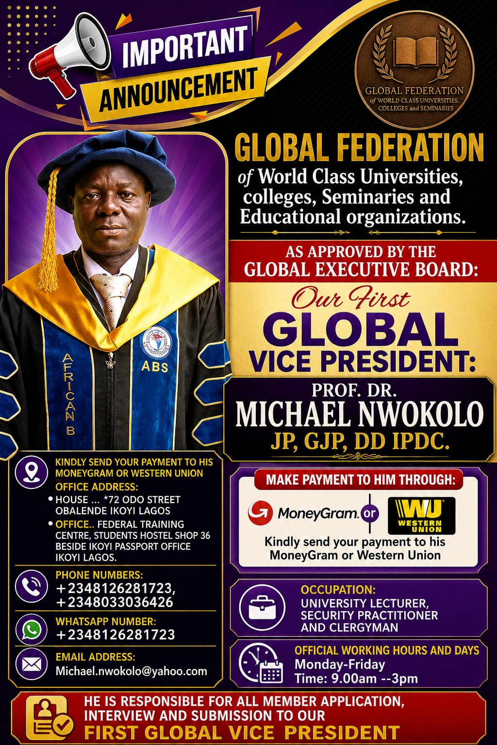 Mock fellowship certificate